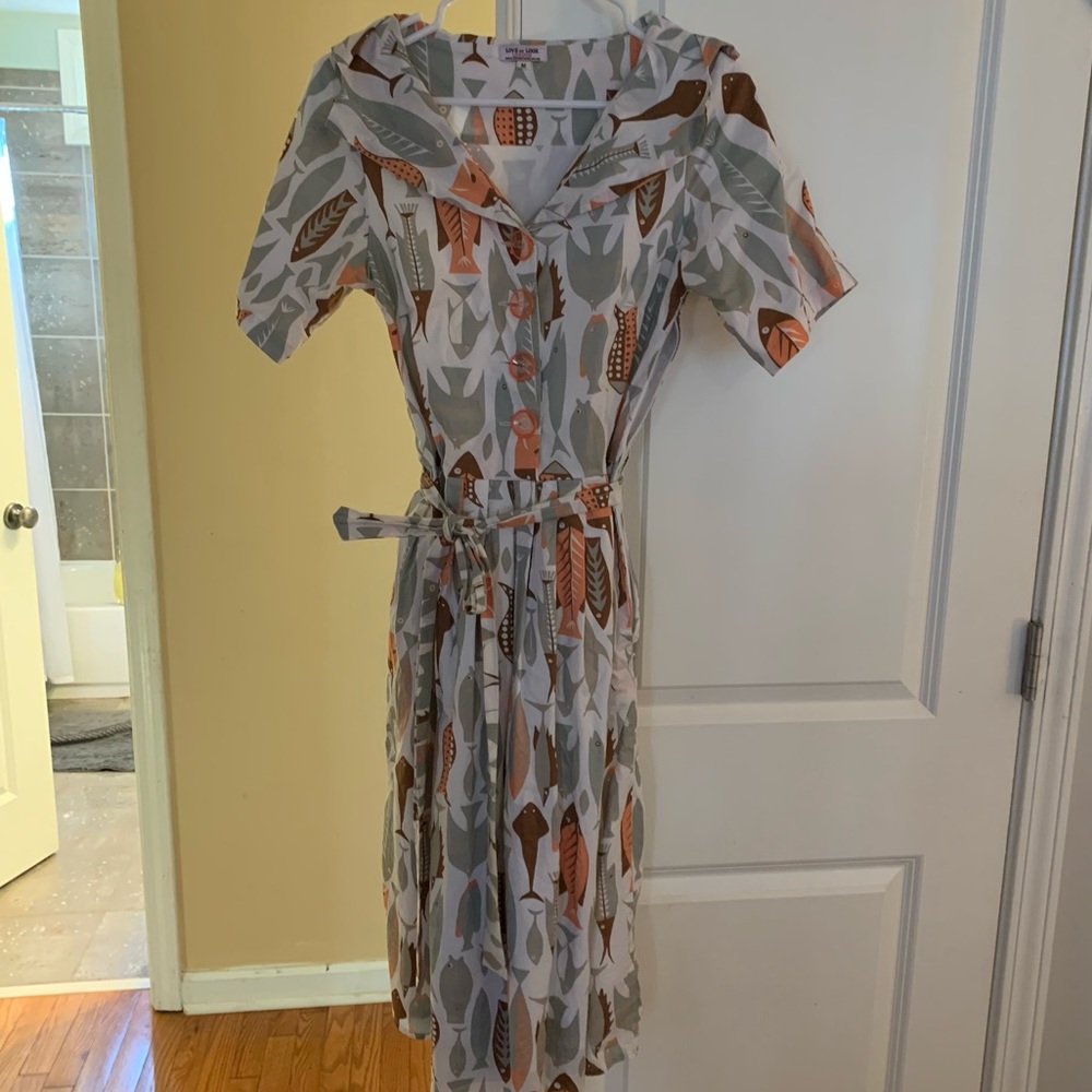 Fish print Love UR Look retro shirtdress